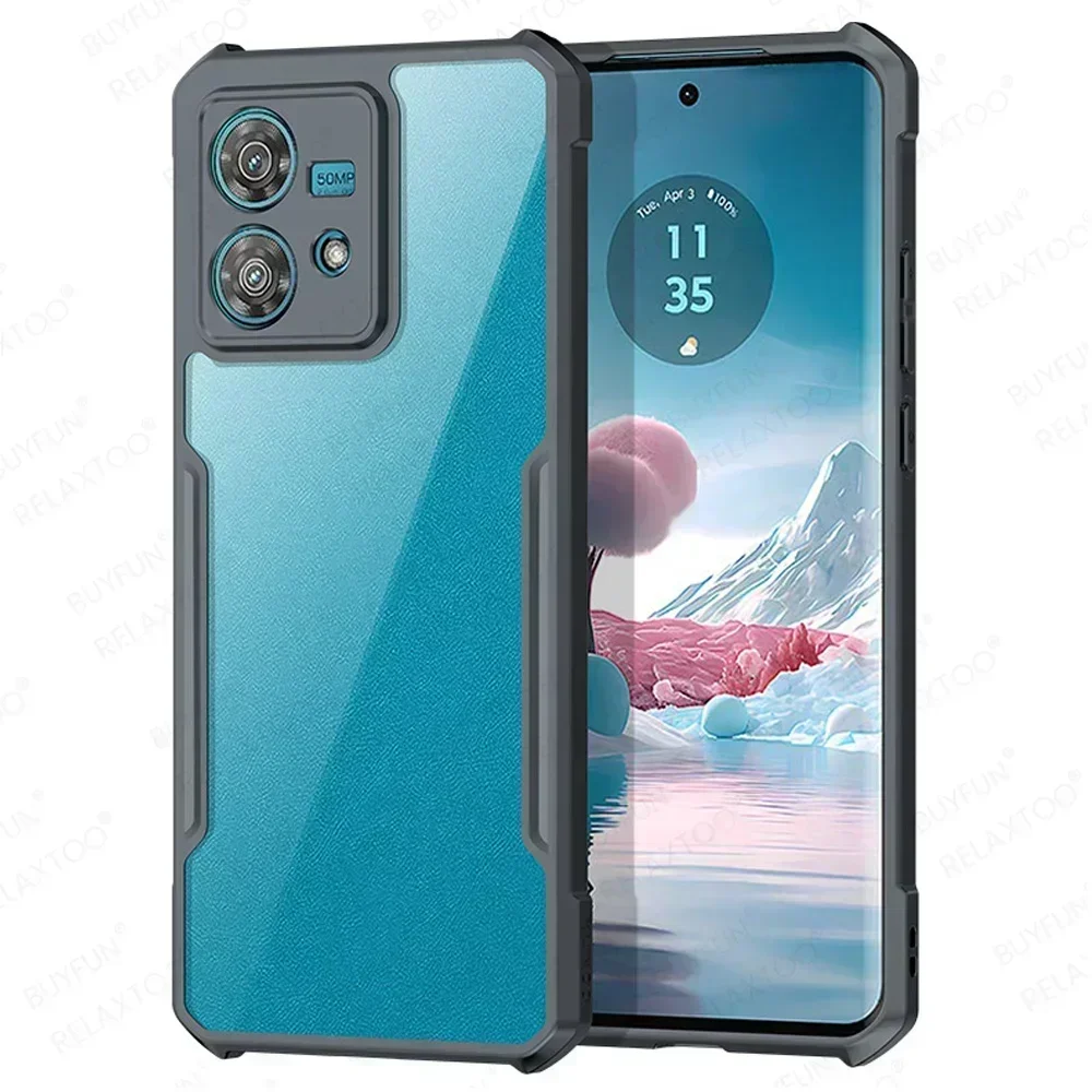 For Motorola Edge 40 Neo Case Acrylic Transparent Armor Shockproof Cover On Moto Rola Edge40 40Neo Edge40Neo 5G Protection Coque