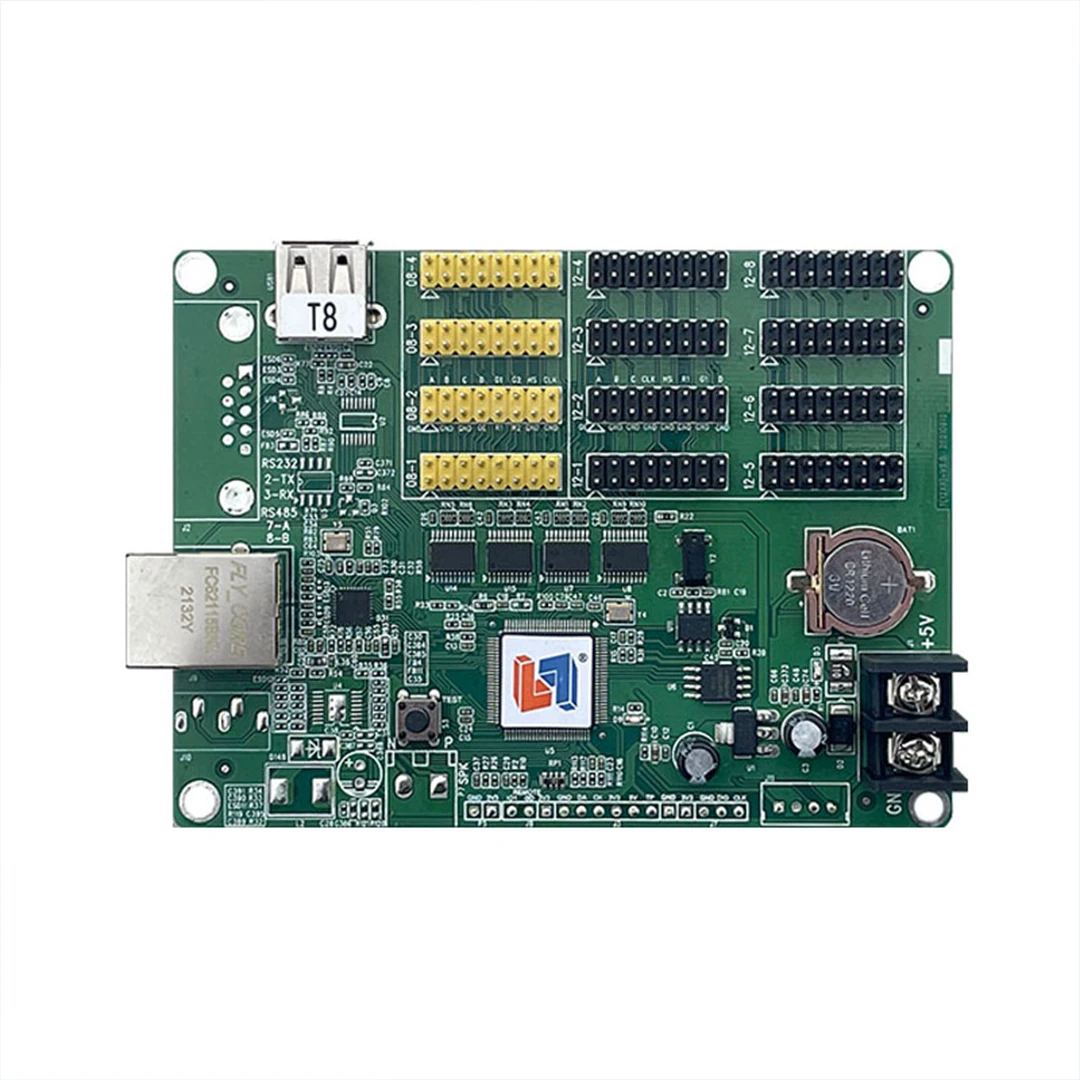 LS-T8 Control Card Single and dual-Color LED Display Mainboard Advertising Screen Card Multi-Region Display Can Be Redeveloped