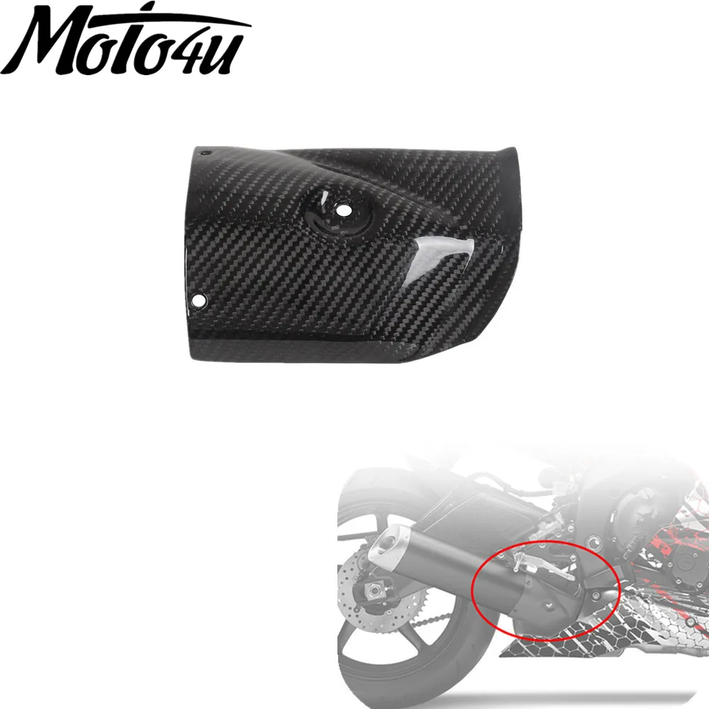 

Motorcycle Accessories Carbon Fiber Exhaust Cover For Yamaha R6 2017 2018 2019 2020 2021