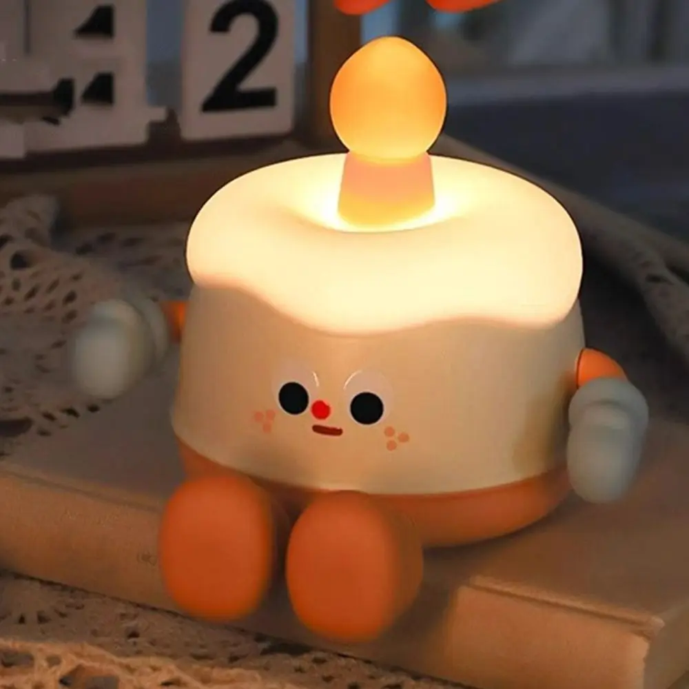 

Портативная силиконовая LED-лампа в виде мультяшного торта, USB-перезаряжаемая, мягкая, для защиты глаз, ночник для спальни