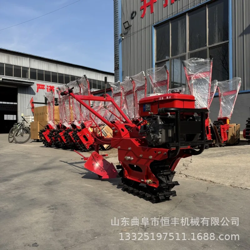 

(Customized for sea shipping) 178 air-cooled diesel engine chain track tiller, Little Red Bull trencher, agricultural chain trac