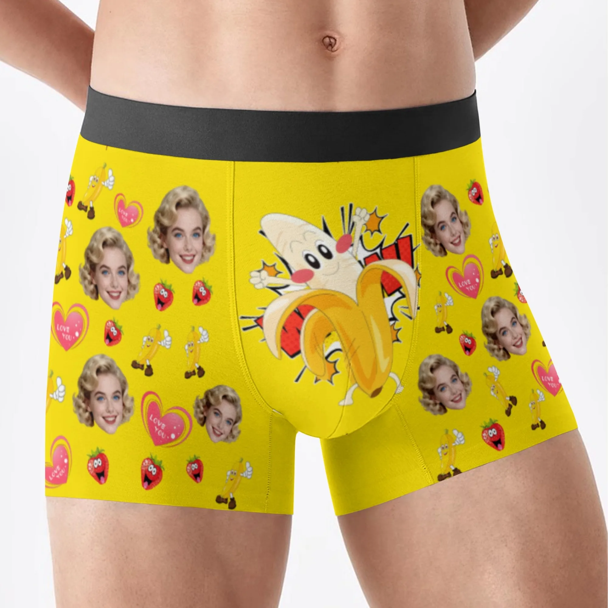Personalized facial photo DIY customization flat underwear customization men's Valentine's Day gift for husband gift for father