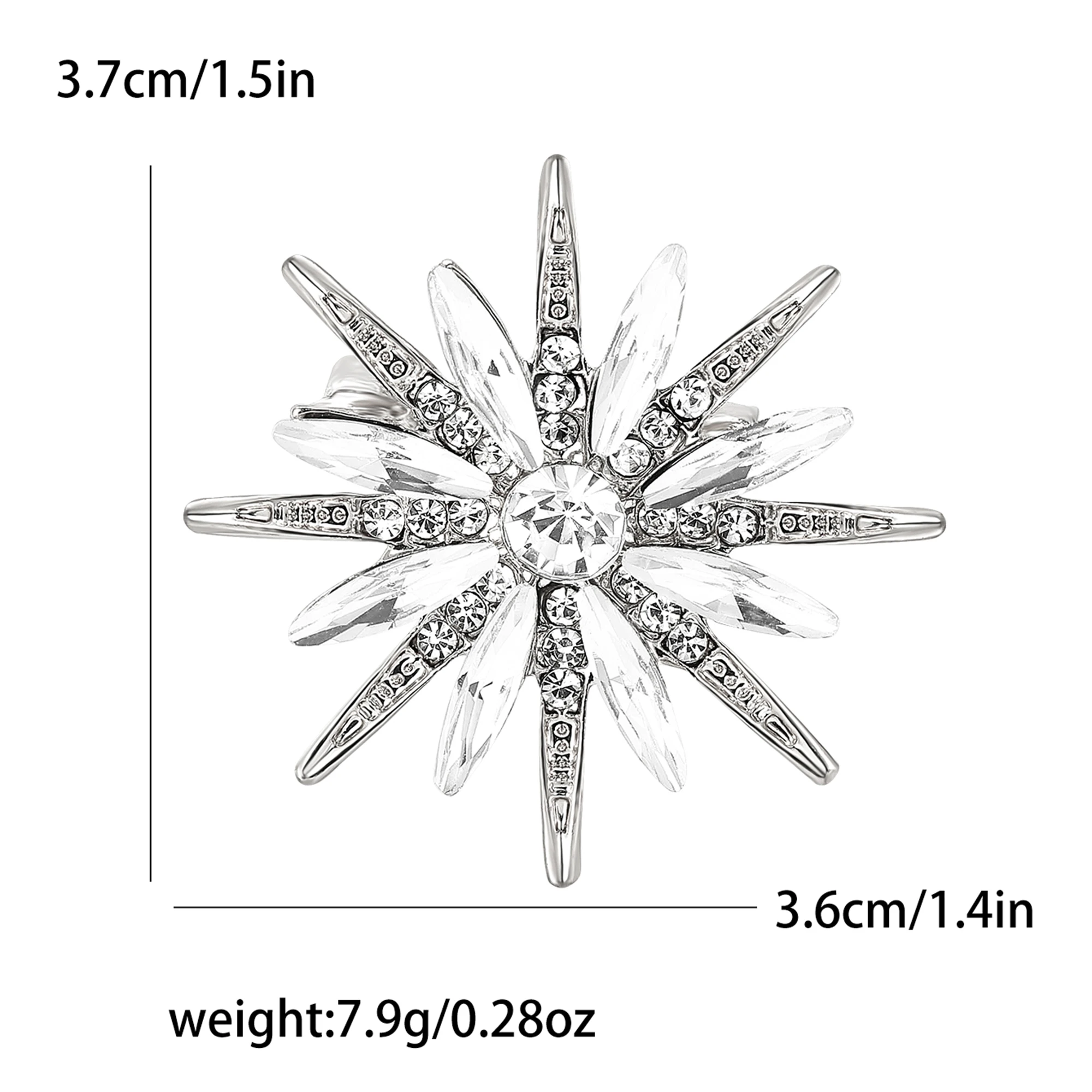 Броши со стразами и восьмиконечной звездой для женщин, унисекс, стеклянные булавки со звездами, офисные вечерние подарки для друзей, ювелирные аксессуары