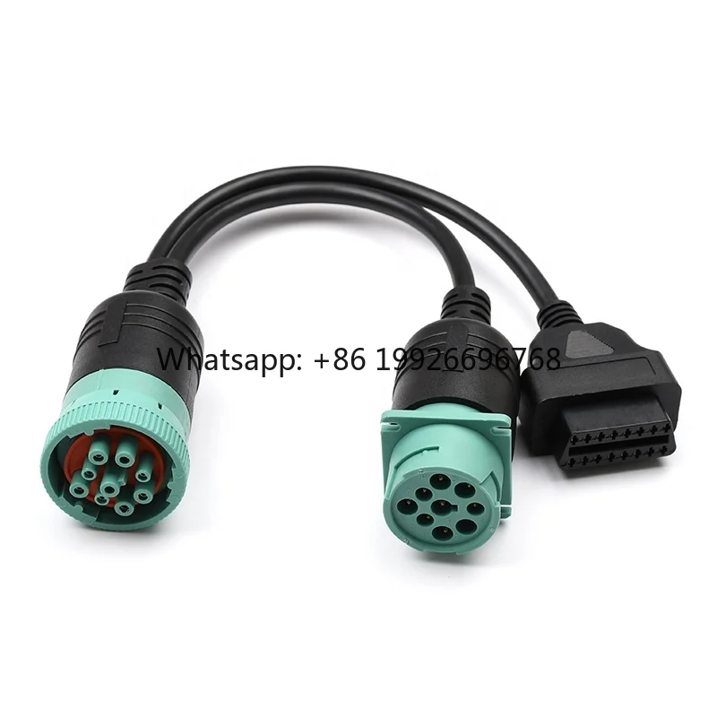 

Custom Car Diagnostic Y OBD to J1939 Cable Deutsch 9 Pin OBD Cable for Trucks