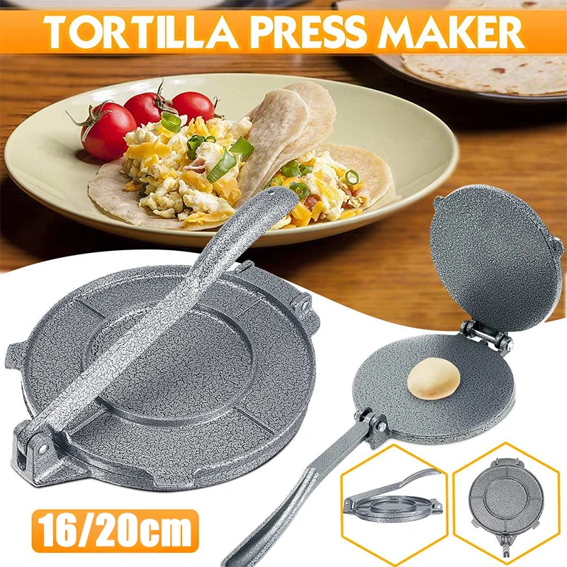 16/20 Cm Aluminum Alloy Cake Press DIY Tortilla Press Manual Tortilla Dough Pressing Tool Pancake Dumpling Wrapper Press