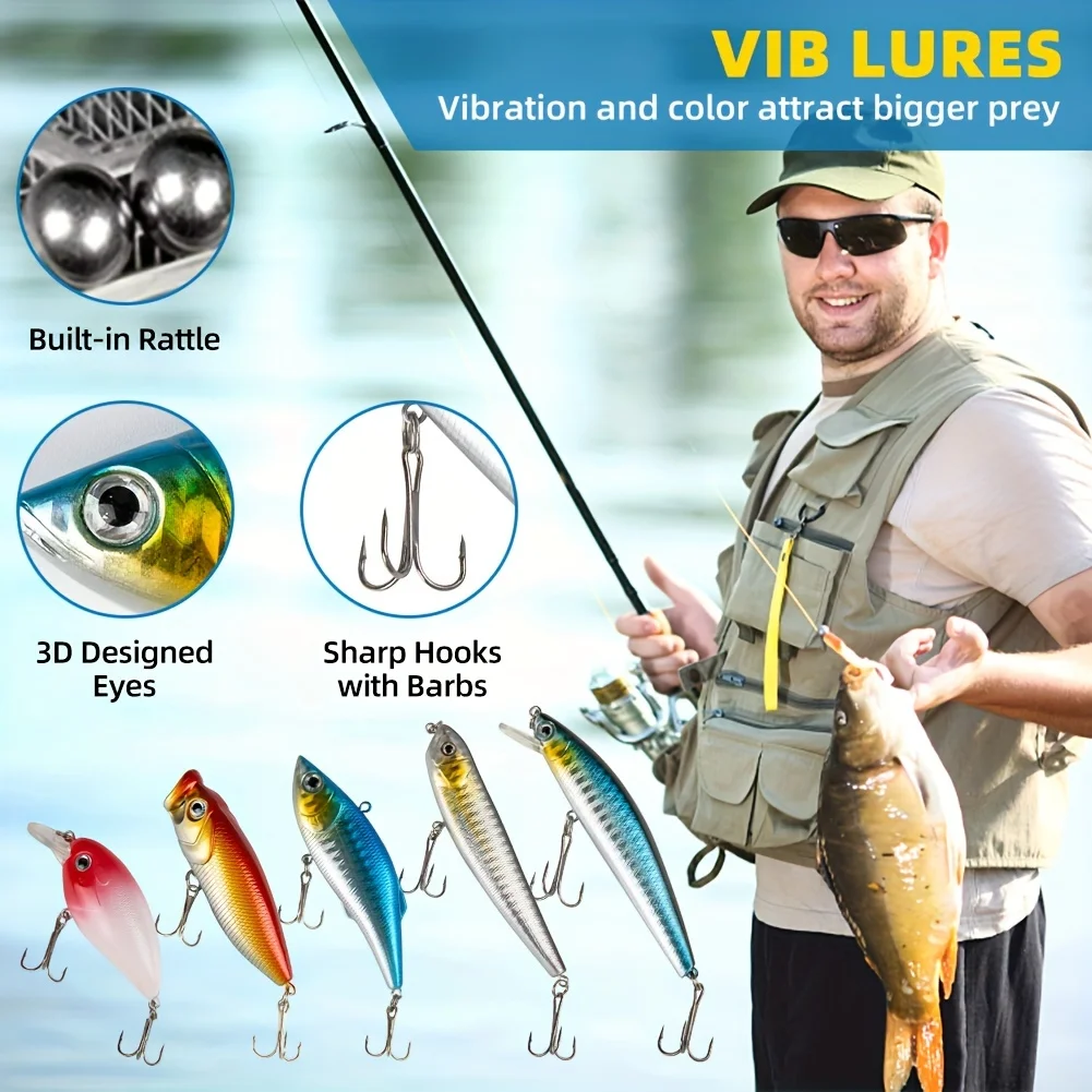 

Spoil Your Catch Fishing Lures, Tackle Box, Attractants for Bass, Trout, Salmon - Including Spoon Lures, Soft Plastic Worms, Cr
