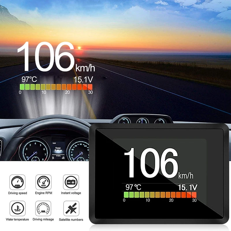 For Car A203 OBD2 On-Board Computer Car Digital Computer Trip Display Speed Fuel Consumption Gauge OBD2 Scanner