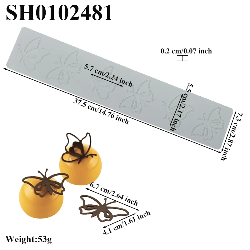 قالب سيليكون مفرغ من الدانتيل على شكل فراشة لترتيب قوالب المعدة الجزيئية لشقوق الشوكولاتة #6