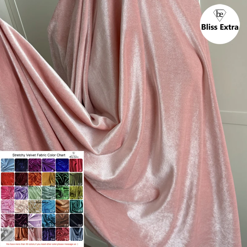 Soft Pink Stretchy Velvet Fabric for Formal Dress Backdrops Wedding Party Decoration Curtain Cloth Drap DIY Sewing Material