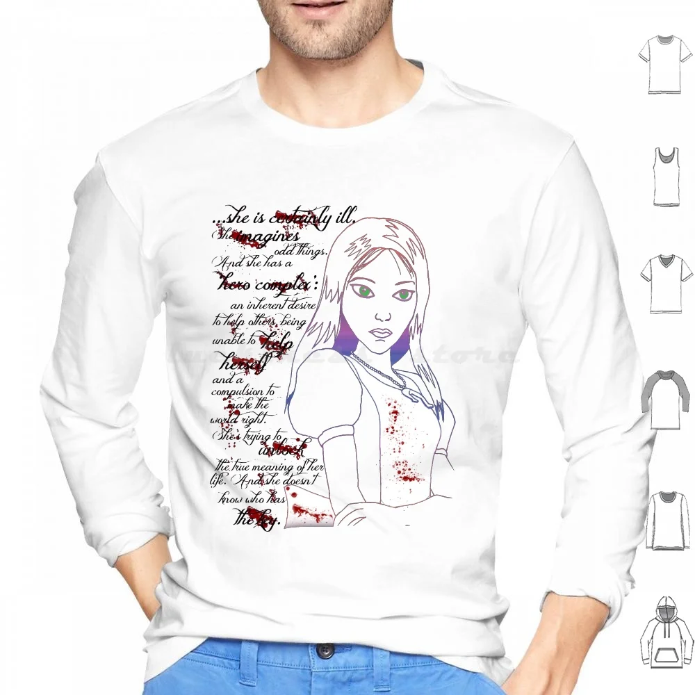 

Alice Madness Returns : Hero Complex Hoodie Cotton Long Sleeve Alice Madness Returns Alice Liddell Videogame Quote Goth Gothic