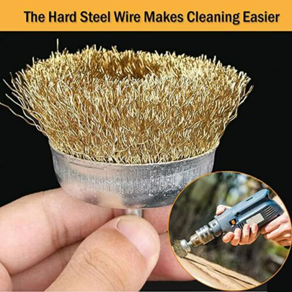 10er/set Brass Brush Wire Wheels Brushes Polishing Metal Rust Removal Brush Set Tools Rotary Tools Engraver Grinder