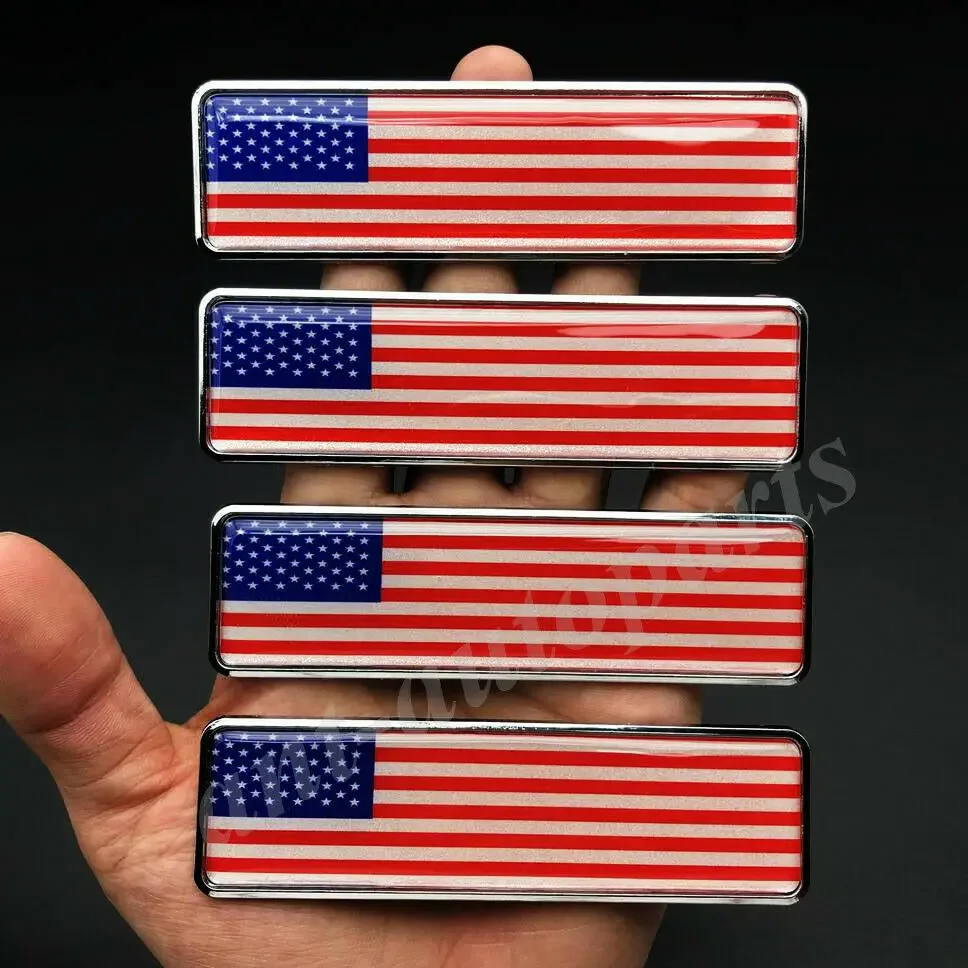 

4x Metal USA American Flag Trunk Emblem Badge Motorcycle Sticker Fairing