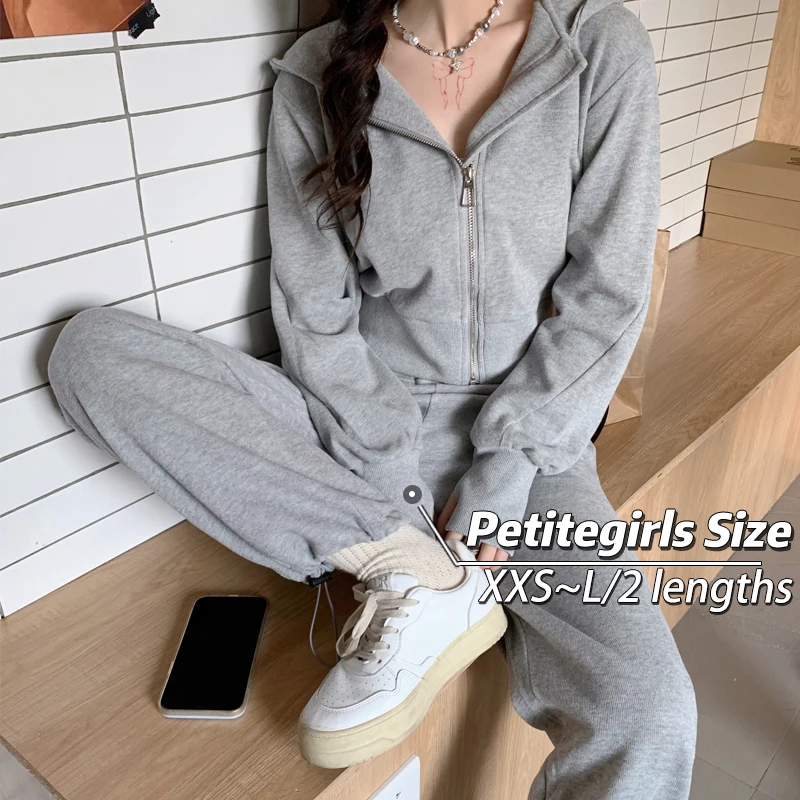 150 Short tracksuit women\'s hoodie coat 145 American casual pants two-piece xs Spring and Autumn