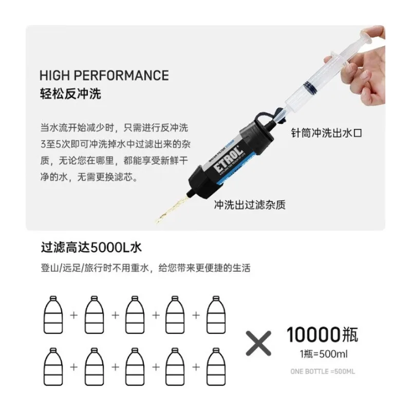 Outdoor water purifier Portable water intake filter Individual soldier field drinking water survival equipment