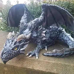 New Squatting Gothic Dragon Sculpture Guardian Resin Statue Figurines Home Decoration Outdoor Garden Ornament Dropshipping