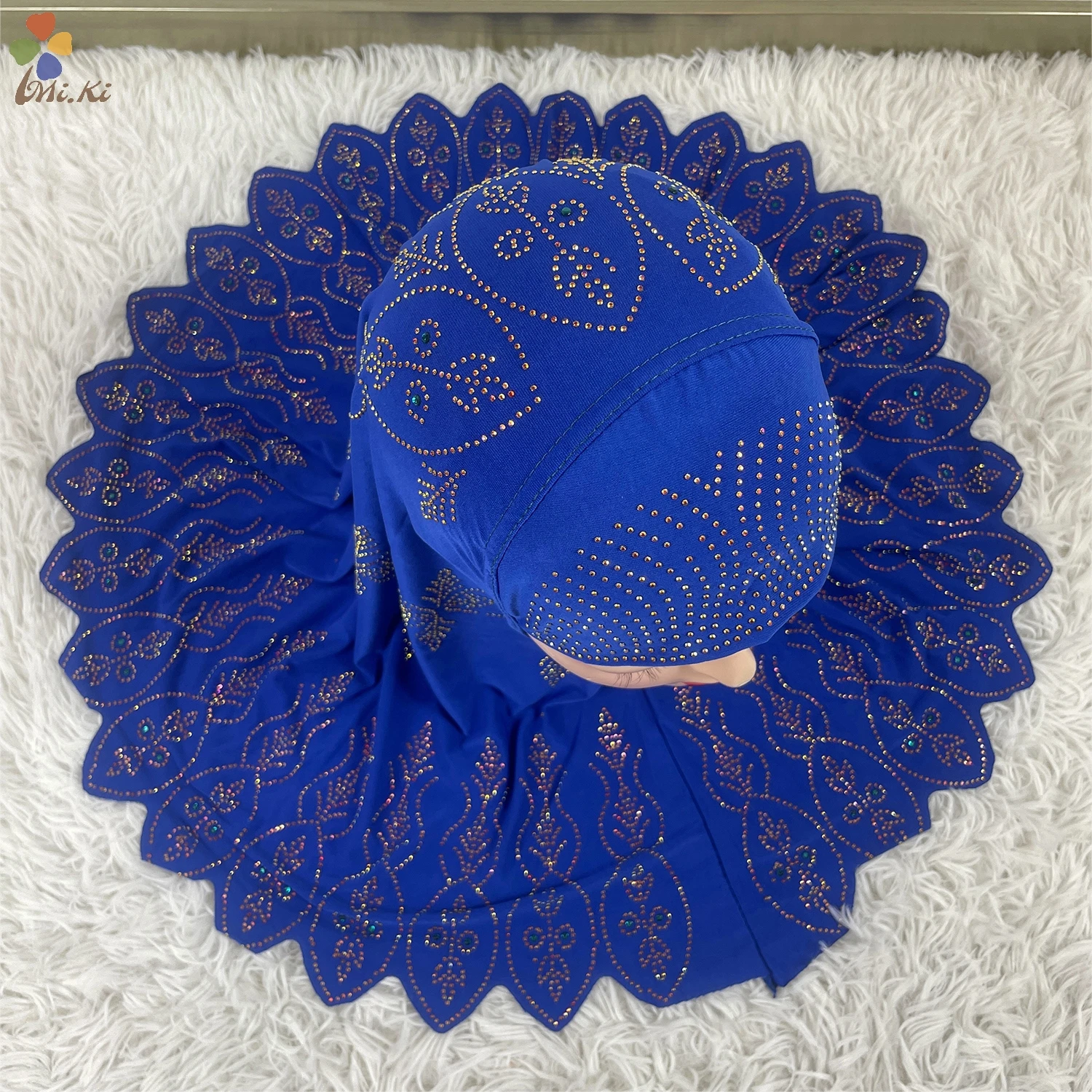 Muslim Children Headscarf Accessories Eid al Fitr Hot Diamond Fashionable Headscarf Hats Islamic Headscarfs 12 Pieces Per dozen