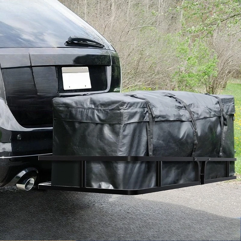 Custom Rear Roof Cargo Rack for Pickup Trucks,HeavyDuty Steel Trailer Hitch Mount,Expandable Luggage Carrier,Vehicle Accessories