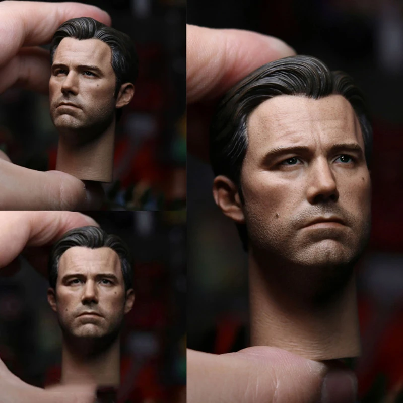 

1/6 Bat Hero Ben Affleck Head Sculpt with Extra Collar Head Carving Model Fit 12'' Male Soldier Action Figure Body