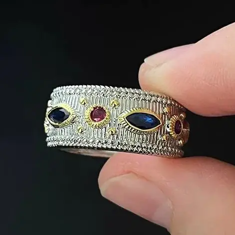 Women's 925 Sterling Silver Vintage Zircon Ring