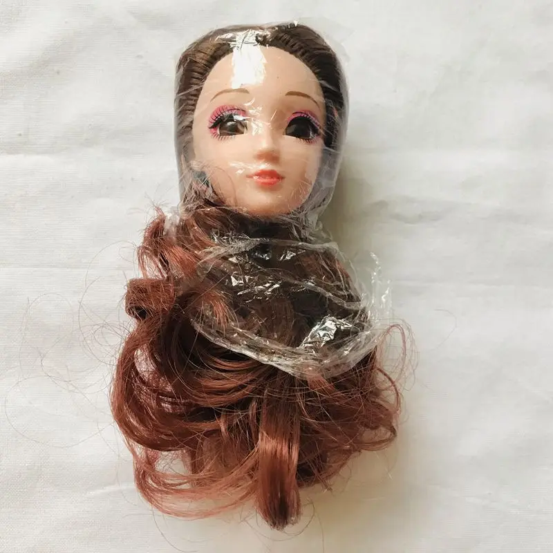 Toy Doll Head For Doll Spare Parts Kawaii Item Kids Toys Dolls Head Hairs Eye Things For Barbie Child Girl Game Birthday Present