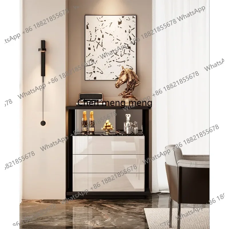 

M46 Italian side cabinet against the wall light luxury high-end storage bucket cabinet living room home storage cabinet