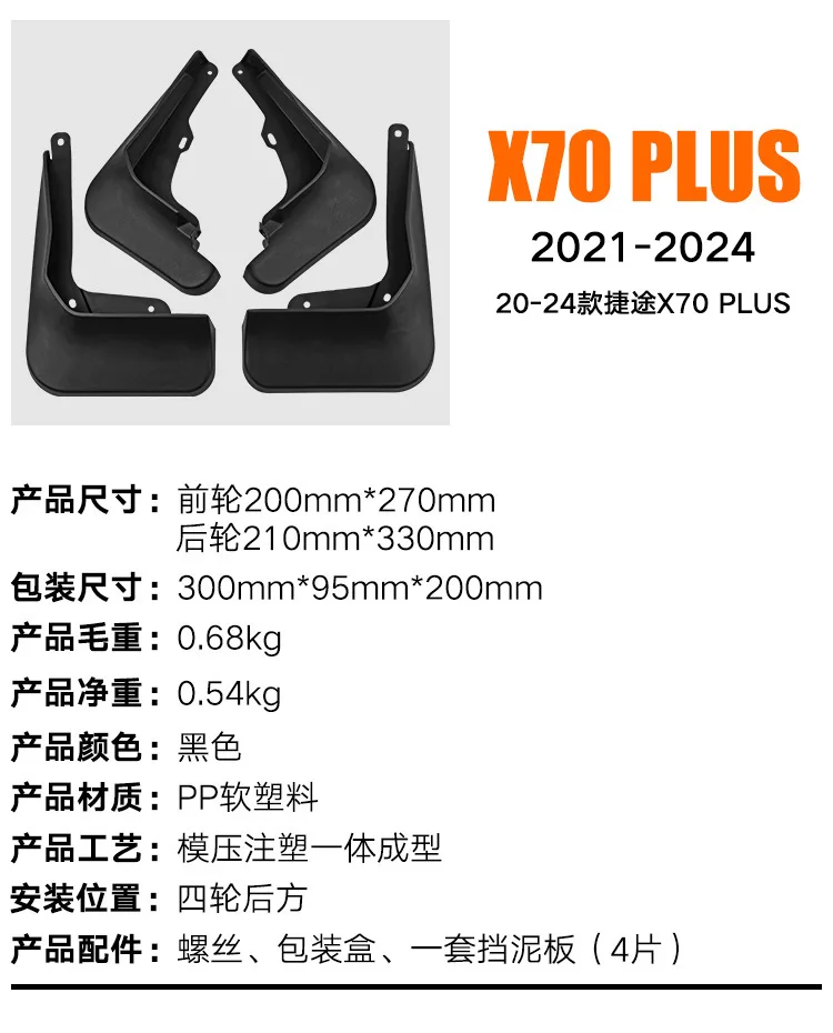 For JETOUR X70 PLUS 21-24 Car mudguard decorative panel, tire mudguard, wheel hub mudguard Beautify car wheels auto parts