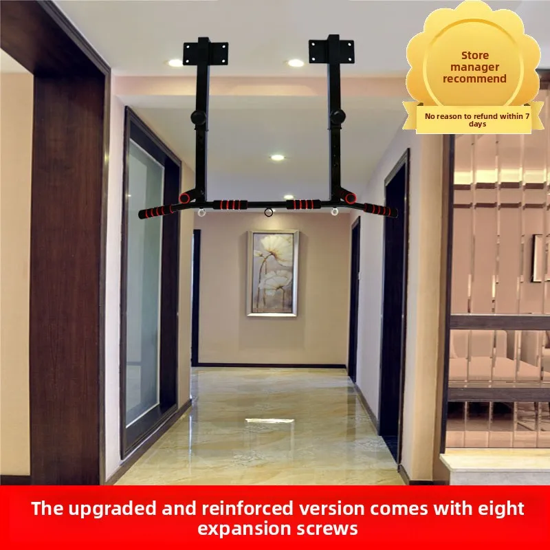 Home Use Indoor Wall-Mounted Pull-Up Bar Thickened Drilled Hanging Rod Ceiling Fixed Fitness Single Bar Punching Bags Sand Bags