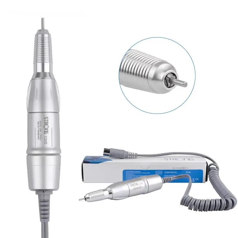 35000rpm Micromotor Polisher Handpiece STRONG 120II Electric Nail Drill Handle For Machine Gel Polish Remover Cutter Tool