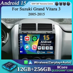 Android 15 Car Radio Multimidia Player Auto Carplay For Suzuki Grand Vitara 3 2005-2015 GPS Touch Screen Video Navigaion Stereo