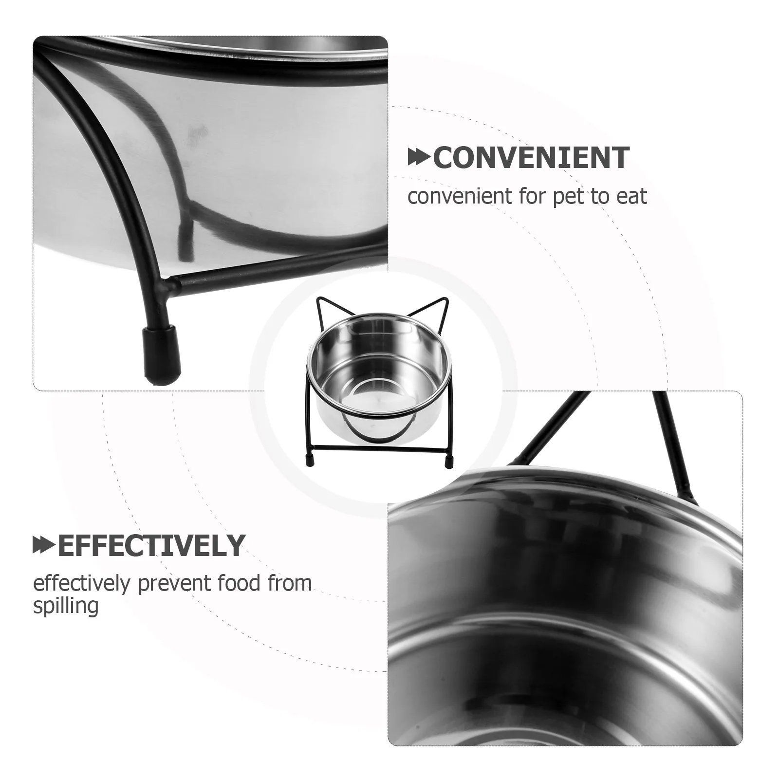 

Double Feeder Stainless Steel Elevated Anti-Spill Design For Multiple Pets Household Dog Bowl Pet Feeding Container Food Holder