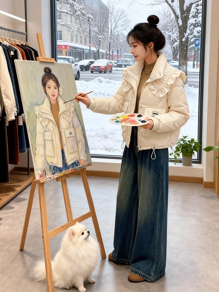 Abrigo Elegante y Delgado para Mujer, Nuevo Modelo de Invierno, Estilo Coreano, Informal, para Ir al Trabajo, Forrado, Holgado, Cálido