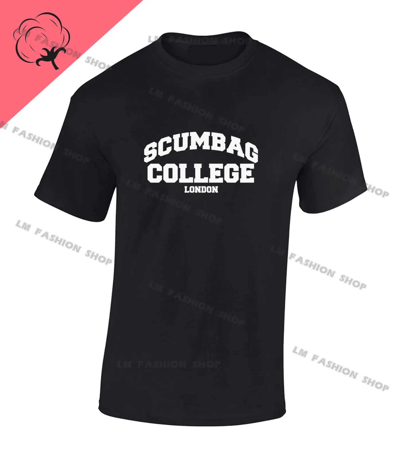 SCUMBAG COLLEGE LONDON Graphic TShirts Men's Clothing Short Sleeve Tops Cotton Tees Women's Printed T-Shirt