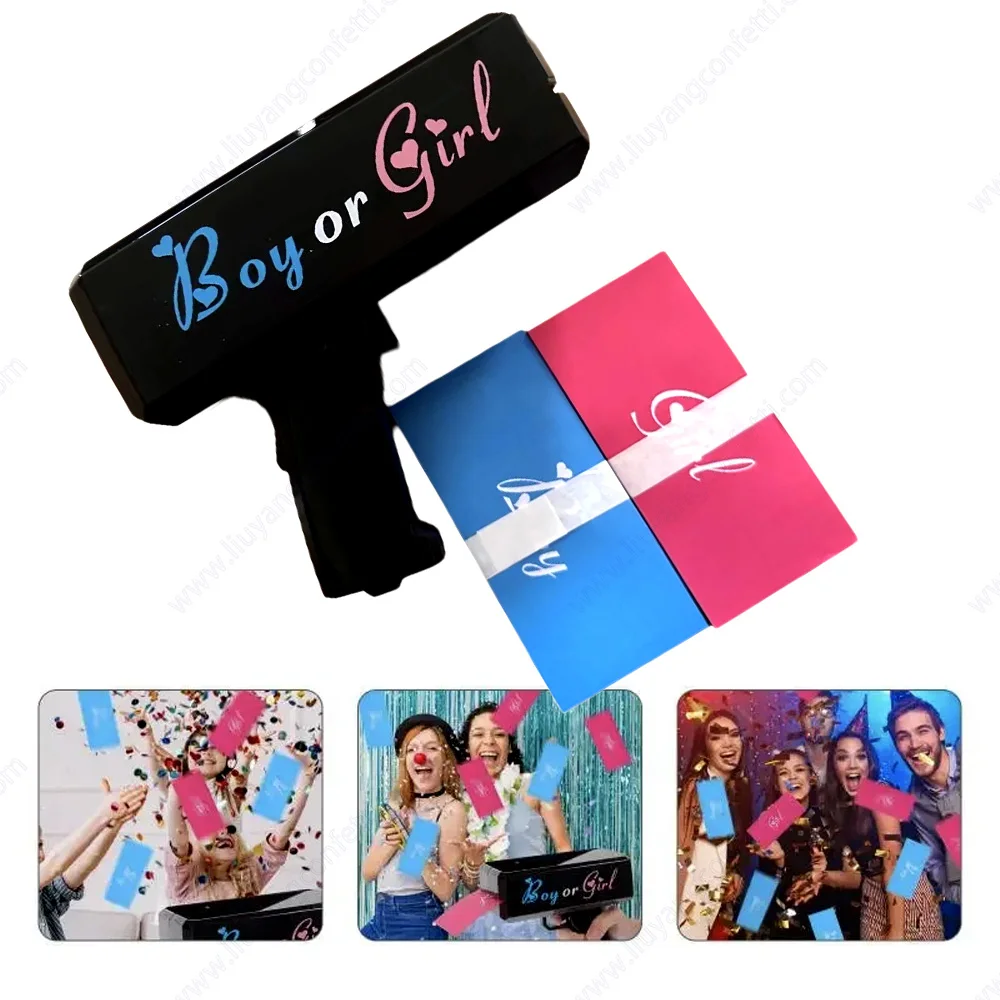 

Gender Reveal Shooter Paper Playing Sprayer Boy Or Girl Revealing Shooter Toy