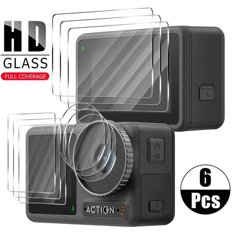 For DJI Osmo Action 3 4 Tempered Glass Front Rear Screen Protector Lens Protective Film for DJI Action3 Action4 Accessories