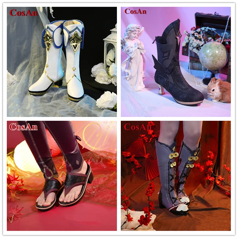 

CosAn Game Genshin Impact Yunjin/Fischl/Sucrose/Kuki Shinobu Shoes Cosplay Universal Combat Boots Role Play Used Accessories