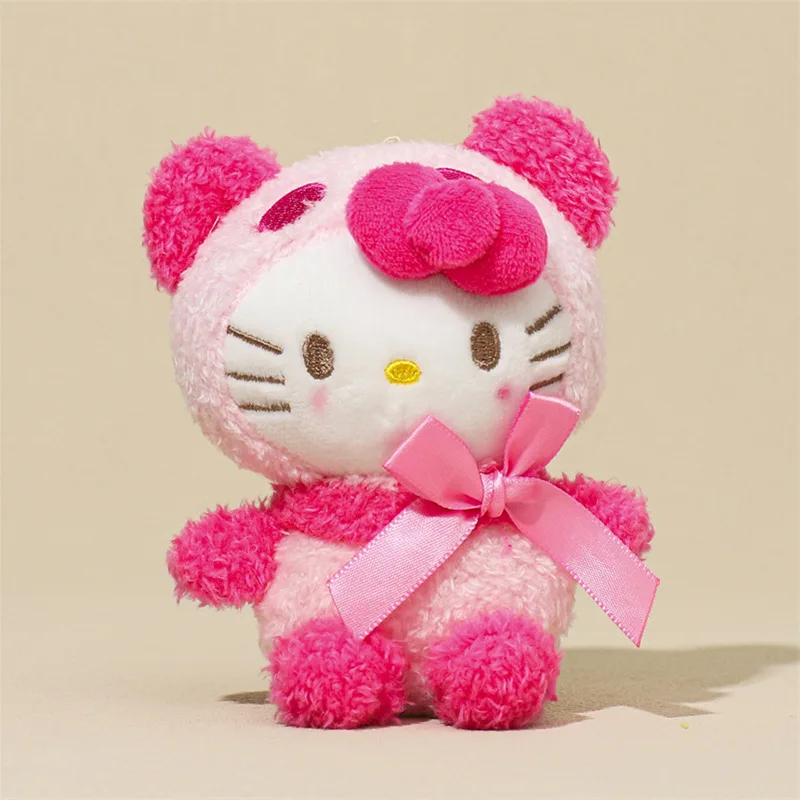 6 sztuk/zestaw Sanrio kreskówka Anime pluszowa zabawka do breloczka Kuromi HelloKitty moja melodia Cinnamoroll uroczy miękki wypchana lalka wisiorek prezent dla dzieci