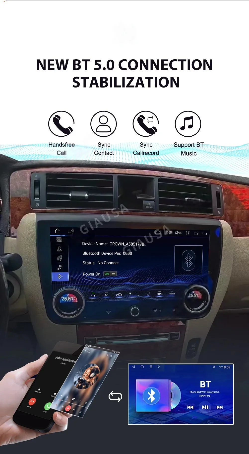 

12 Inch large screen Android 14 Car Radio For Toyota Crown 2005-2009 Multimedia Video Player Stereo Auto GPS Navigation Carplay
