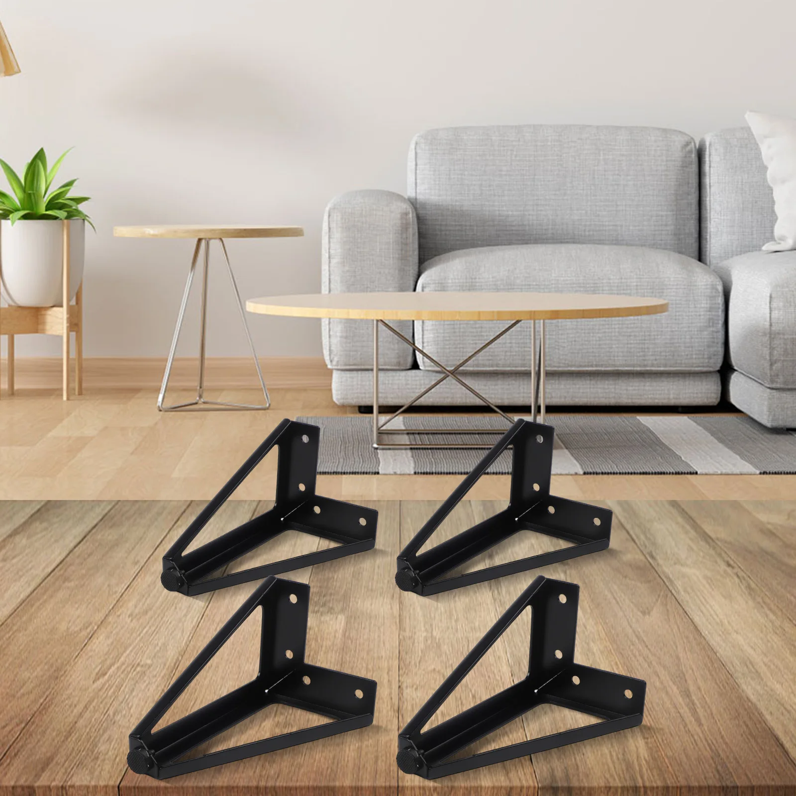 Metal Replacement For Furniture Feet Legs 4 Pack for Tables For Chairs Cabinets Beds with Non-Slip Pads for Scratch Prevention