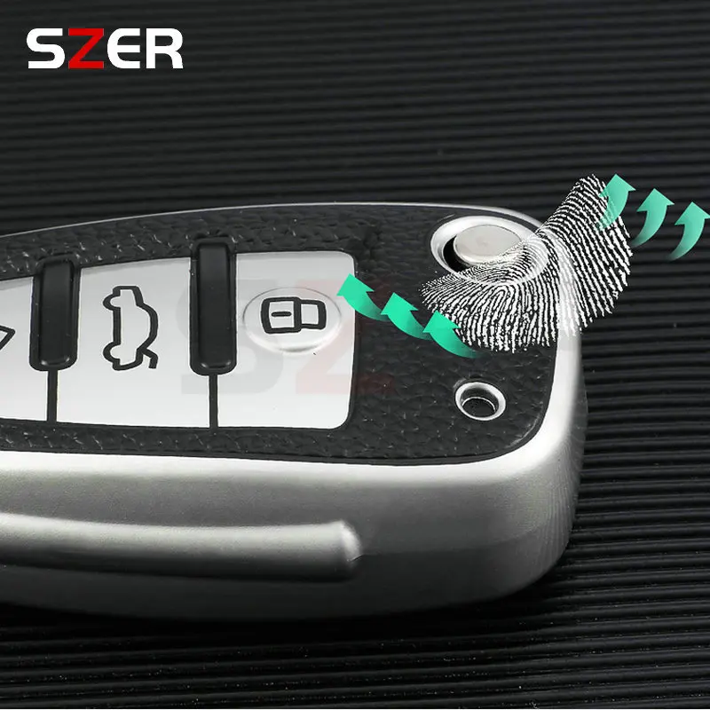 Leather TPU Car Folding Key Cover Case for Audi A3 8L 8P A4 B6 B7 B8 A6 C5 C6 4F RS3 Q3 Q7 TT 8L 8V S3 Key Fob Shell Accessories image 4