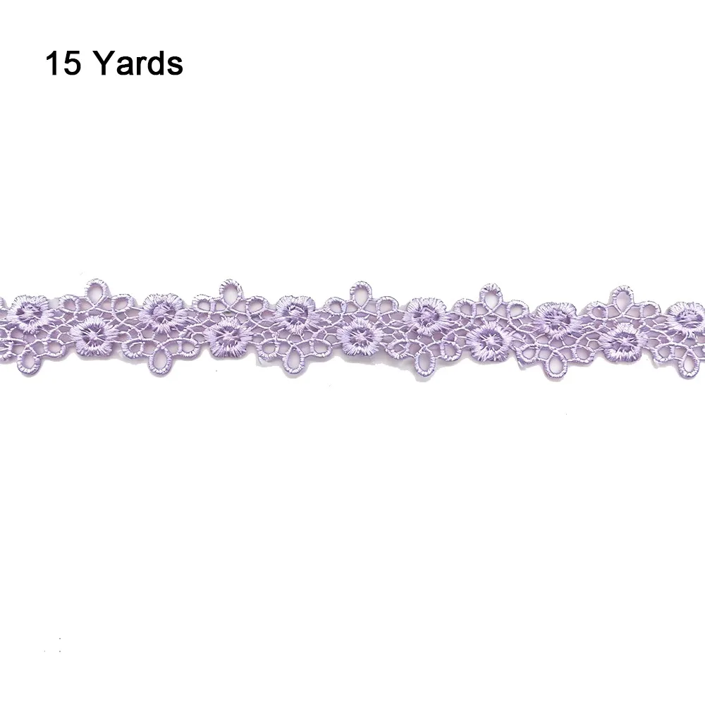 Polyester Material Lace Trim 15 Yards Length Variety Colour DIY Trims Sewing On Ribbons Collarbone Chain Design Embroidery Lace
