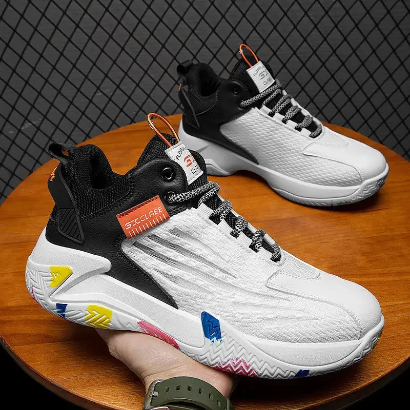 Basketball Shoes Men Lightweight Sport Sneakers Curry Student Athletic Cushion Training Shoes High Top Comfortable Non Slip