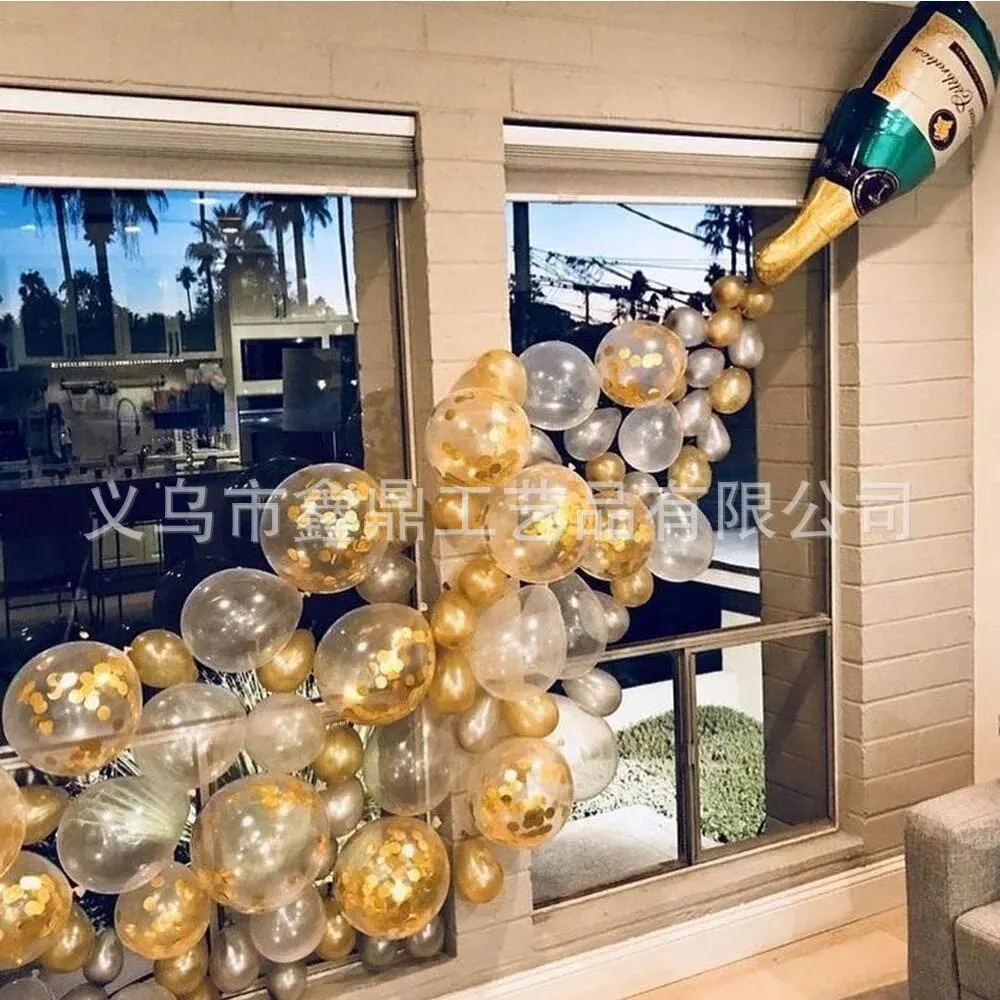 Large Champagne Bottle Foil Balloon Set For Wedding Anniversary Birthday Party Decorations Suitable For Various Occasions