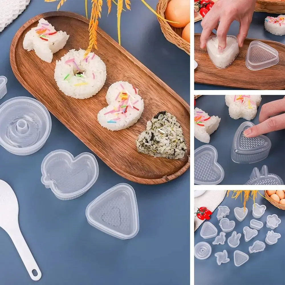 New DIY Rice Ball Mold Cartoon Shape Non-stick Sushi Tools Transparent Kitchen Gadgets Sushi Mould Children