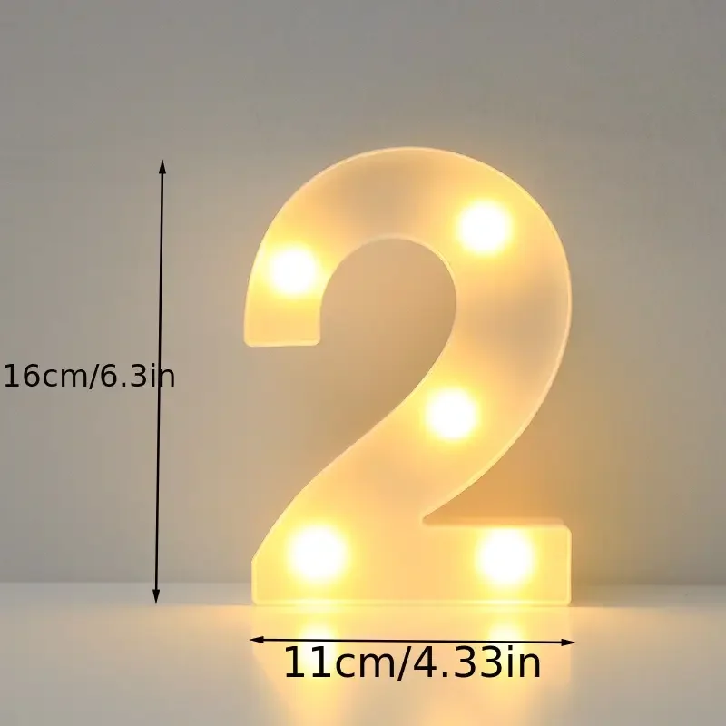 1pc 6,3 zoll Dekorative LED Lampe Weiß Kunststoff Festzelt Anzahl Licht up Zeichen Neon Für Home Hochzeit Party geburtstag Urlaub Dekor – Detail 2