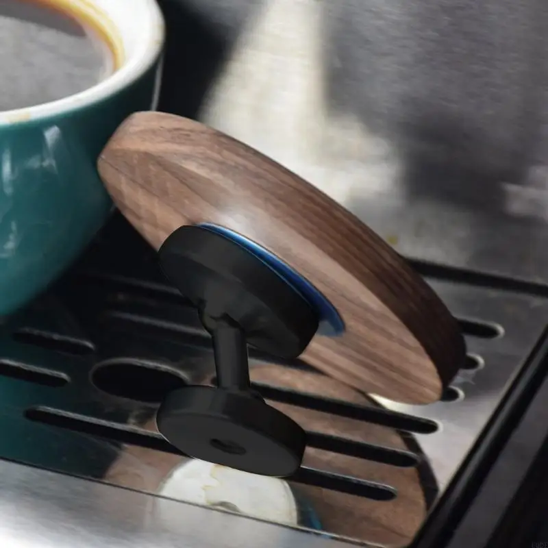 Espejo Espresso para portafiltro sin fondo, ángulo giratorio, lente madera, espejo reflectante observación para