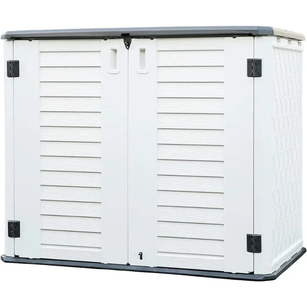 

Outdoor Storage Shed - Horizontal Storage Box Waterproof for Garden, Patios, Backyards, Multi-Opening Door for Easy Stor