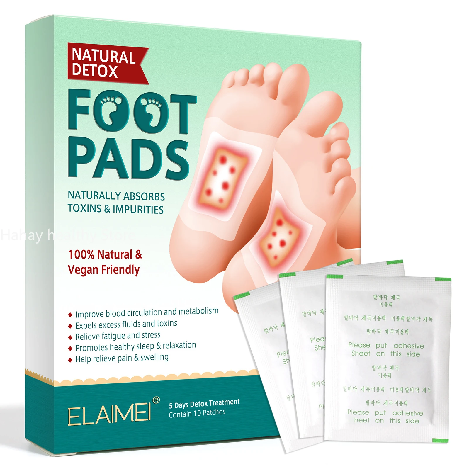 10 PCS Ginger Foot Pads Bamboo Foot Care For Healthy Body Feet Sheet Relieve Stress Improve Sleep Reducing Dysmenorrhea