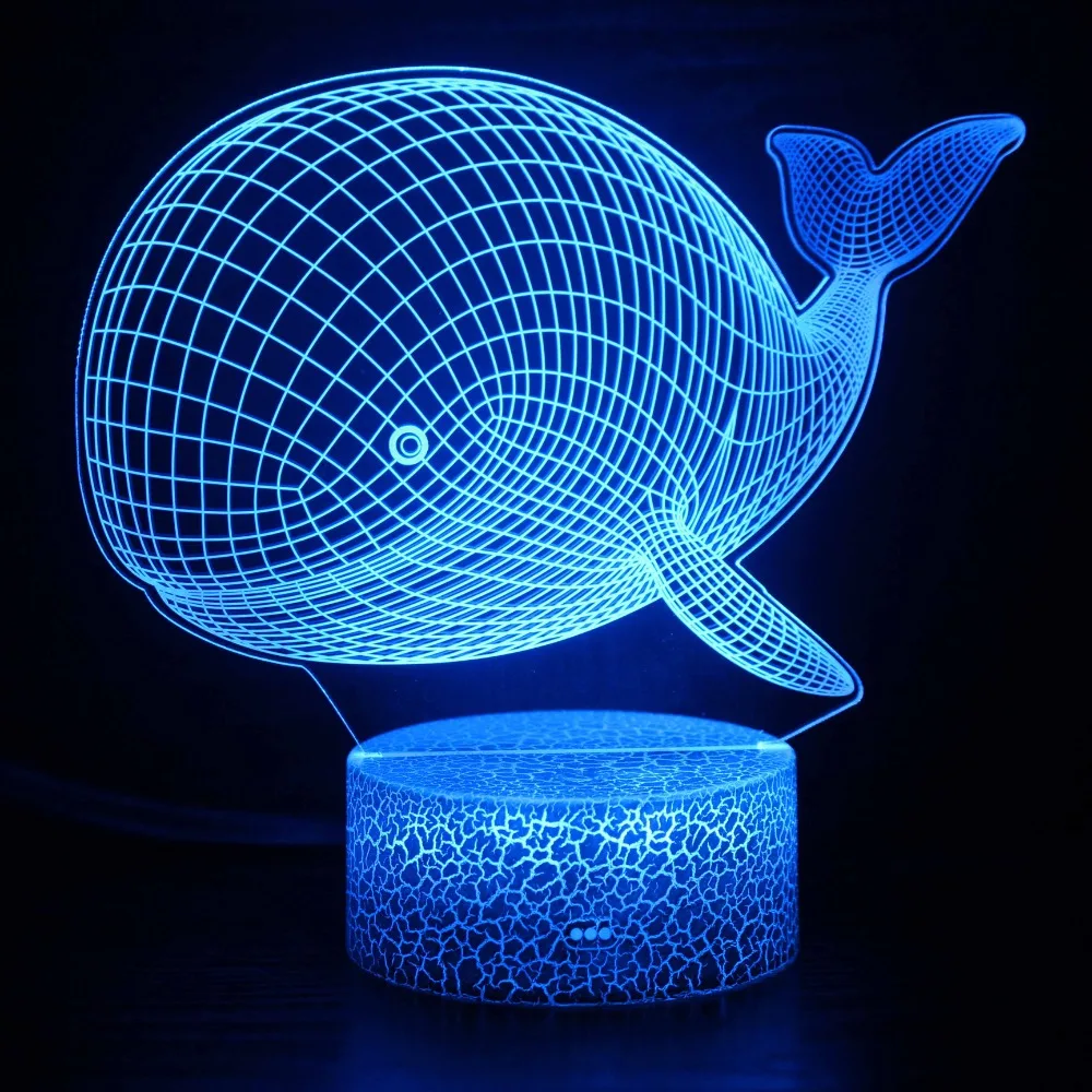 Nighdn-Lámpara de noche con forma de ballena para niños, luces LED de noche con cambio de Color, USB, para dormitorio de bebé pequeño