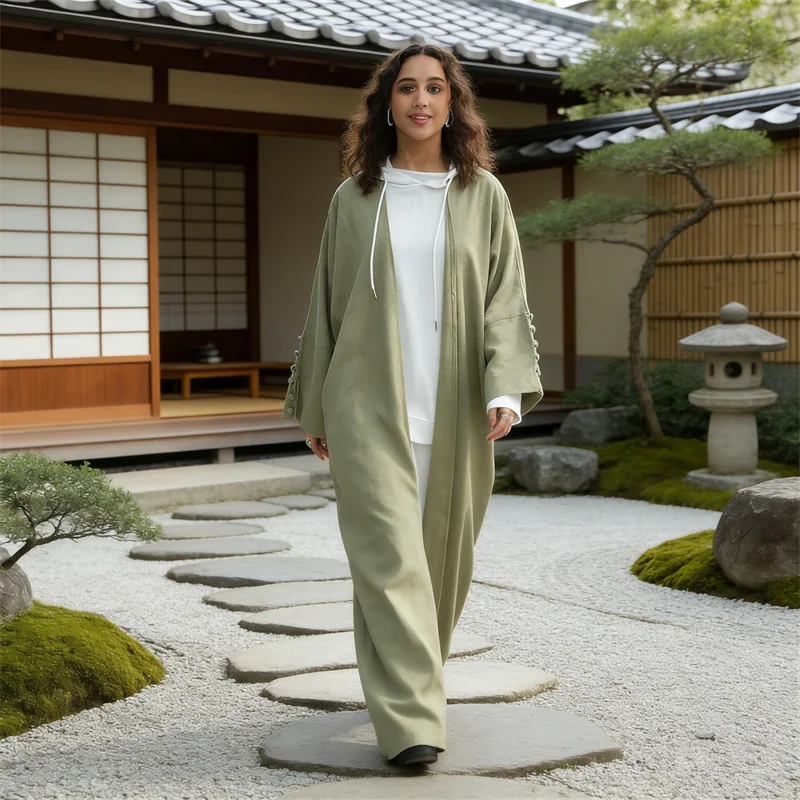 

2026 Muslim Women Open Abaya Cardigan Long Maxi Dress Elegant Kimono Arab Robe Eid Ramadan Kaftan Party Caftan Jalabiya Clothing