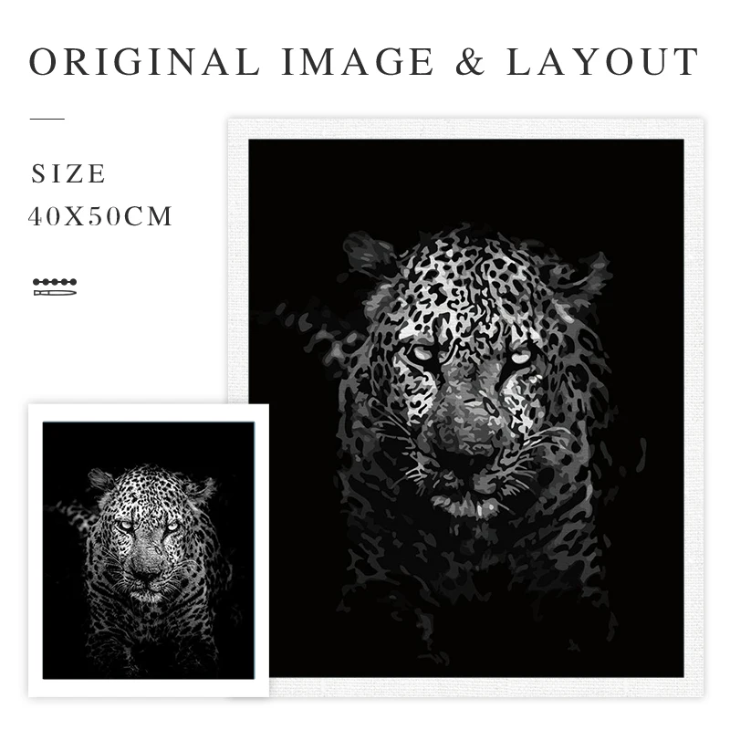 GATYZTORY Paint By Numbers For Adults Beginner Black And White Animal Handpainted Gift Canvas Kits DIY Pictures By Numbers Uniqu
